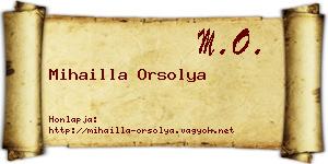 Mihailla Orsolya névjegykártya