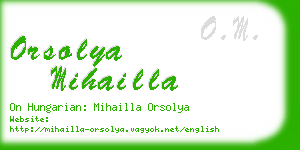 orsolya mihailla business card
